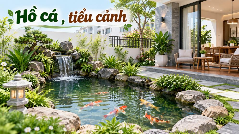 Hồ cá , tiểu cảnh